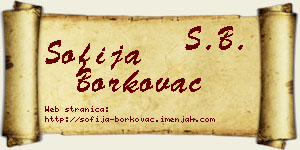 Sofija Borkovac vizit kartica